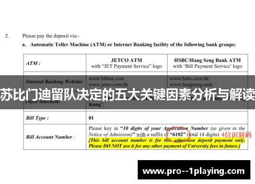 苏比门迪留队决定的五大关键因素分析与解读 苏比门迪留队决定的五大关键因素分析与解读
